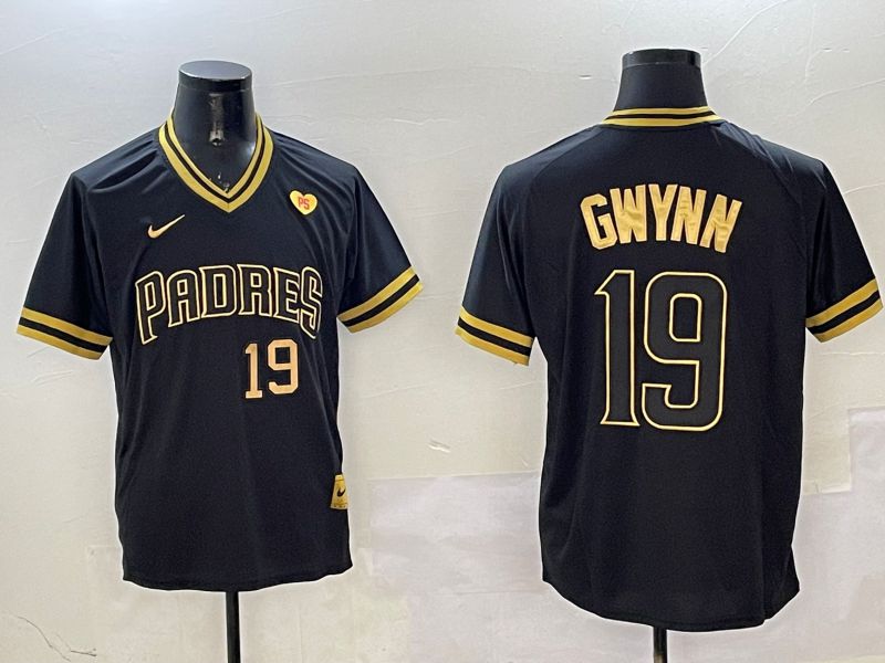 Men San Diego Padres #19 Gwynn Black Gold Game 2025 Nike MLB Jersey style 32511
